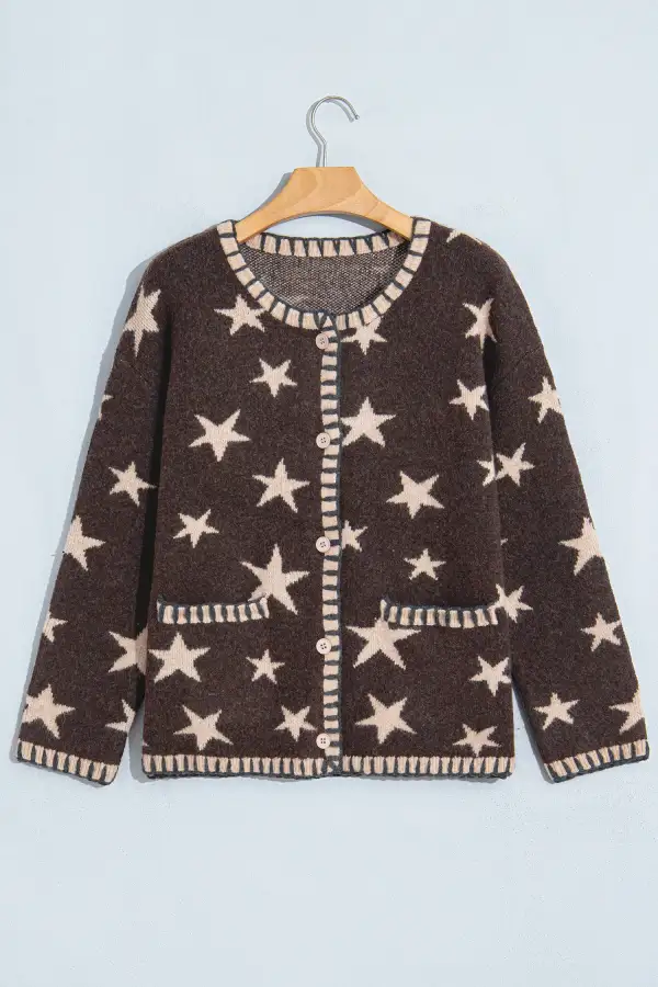 Long-Sleeve Colorblock Pocketed Cardigan