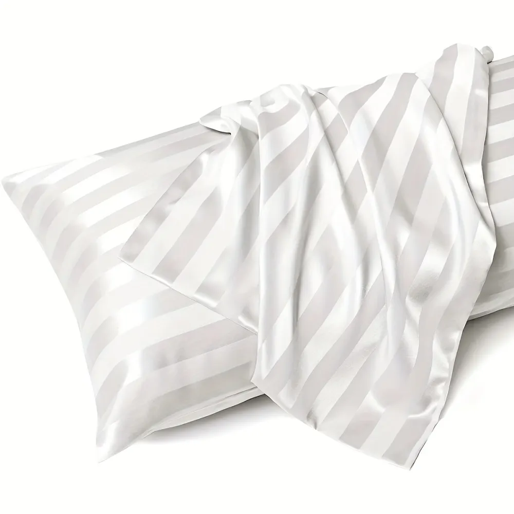 2-Pack Striped Satin Pillowcases
