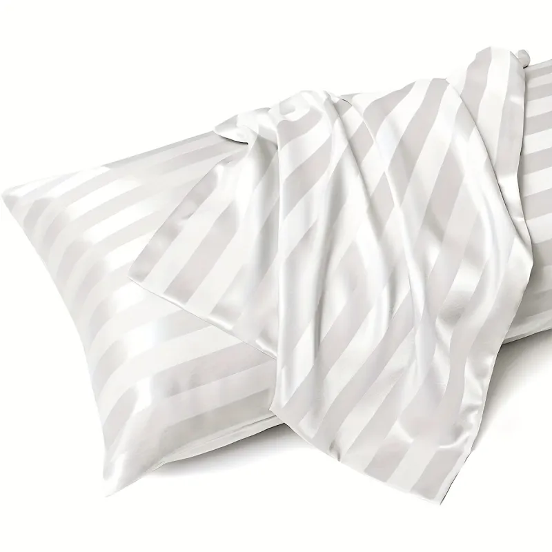 2-Pack Striped Satin Pillowcases