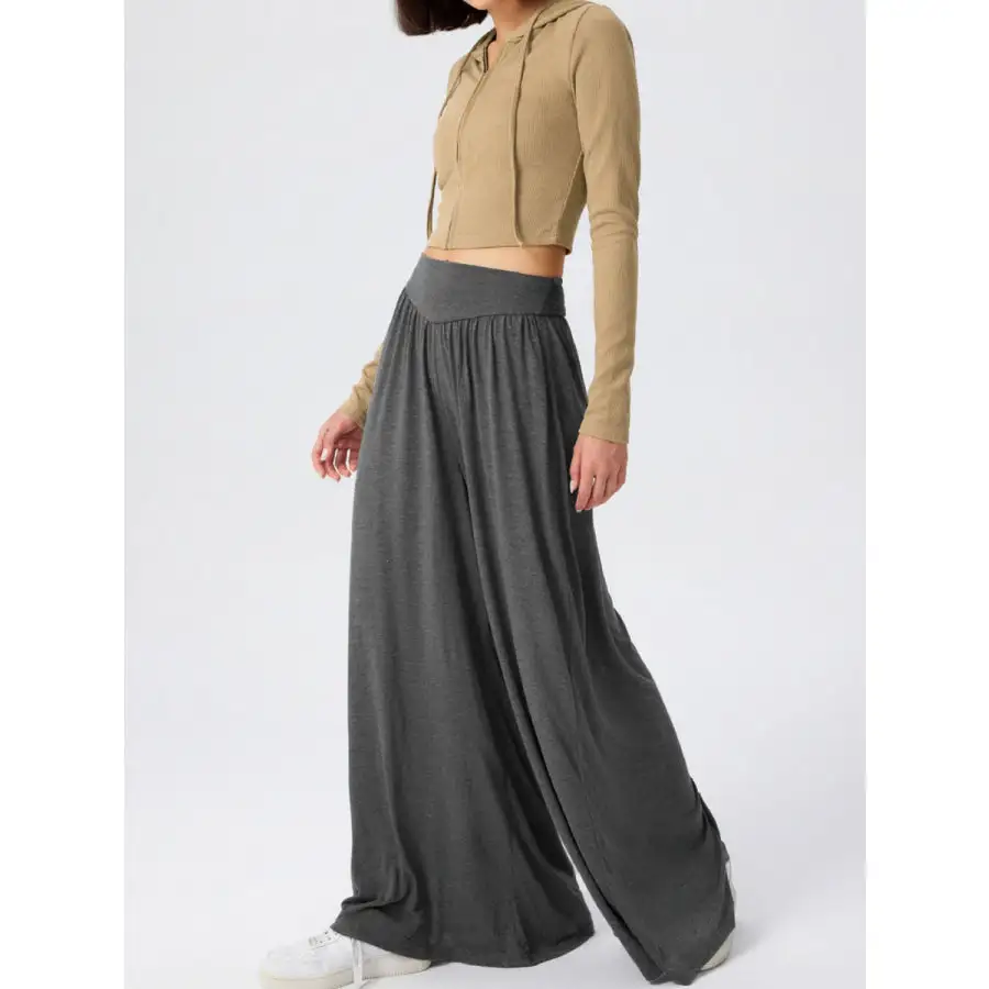 Relaxed High Waist Wide Leg Pants