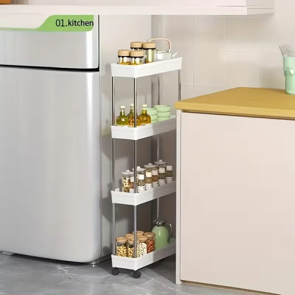 Mobile Narrow Kitchen Storage Rack