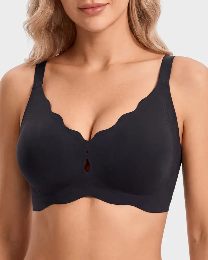 Seamless Deep-V Wireless Support Bra
