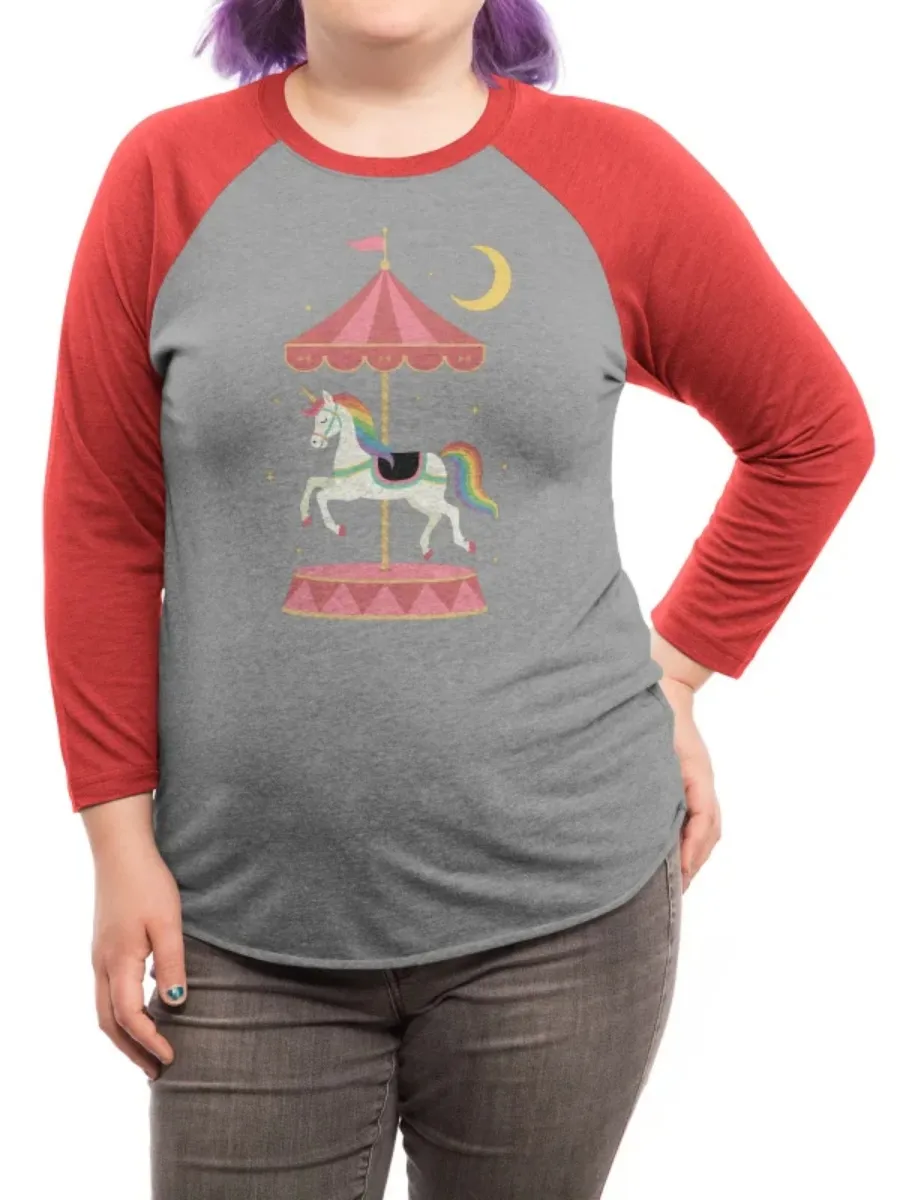 Unicorn Carousel Raglan Sleeve Tee