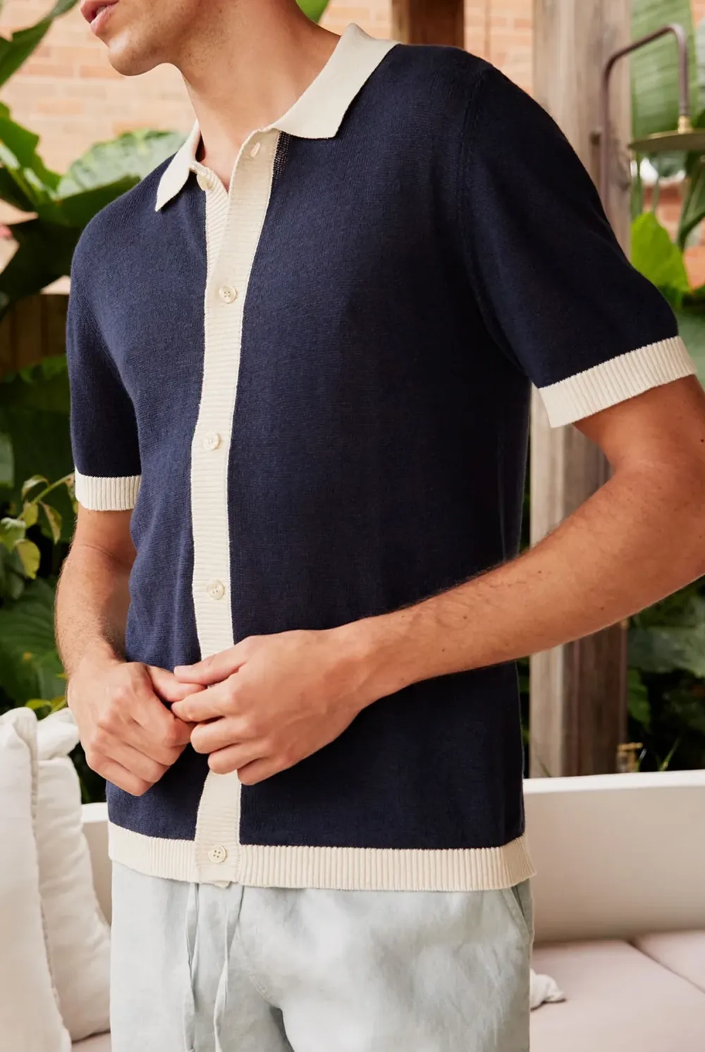 Short Sleeve Cuban Collar Shirt