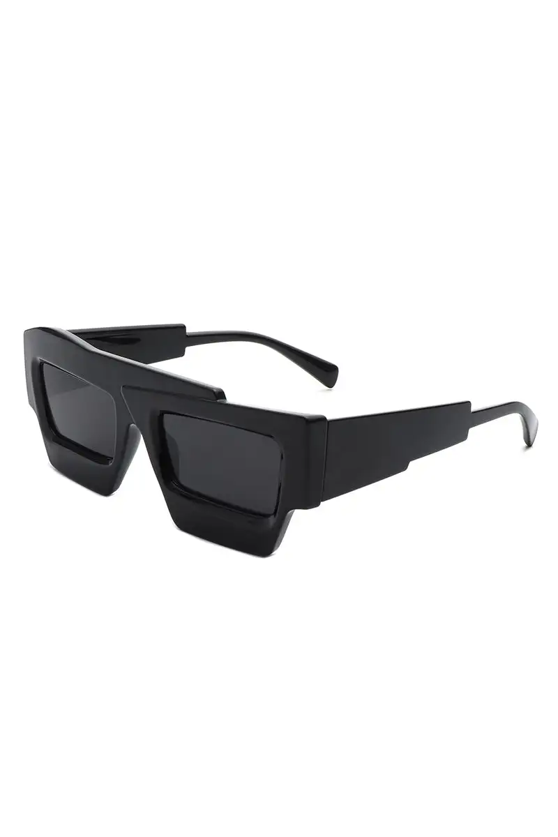 Marble Square Flat Top Frame Sunglasses