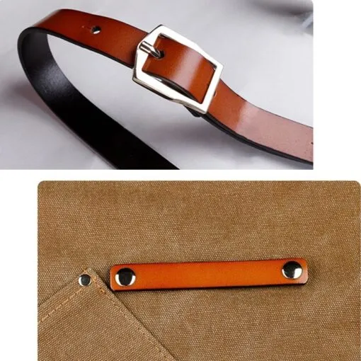 Canvas Leather Strap Crossback Kitchen Work Apron