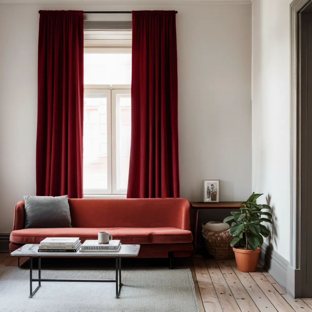 Velvet Rod Pocket Lined Curtain