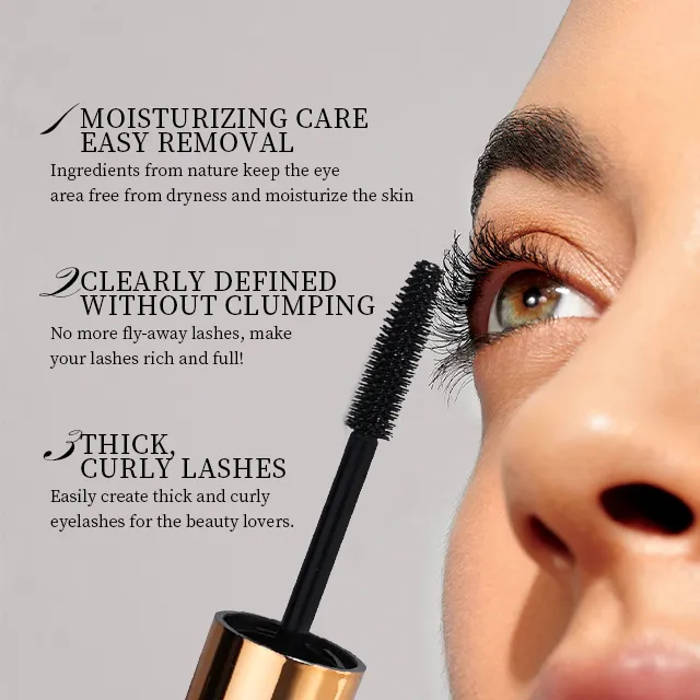 Gold Tube Long Lasting Thick Black Color Mascara  Lengthening Eyelash Curling Makeup Mascara