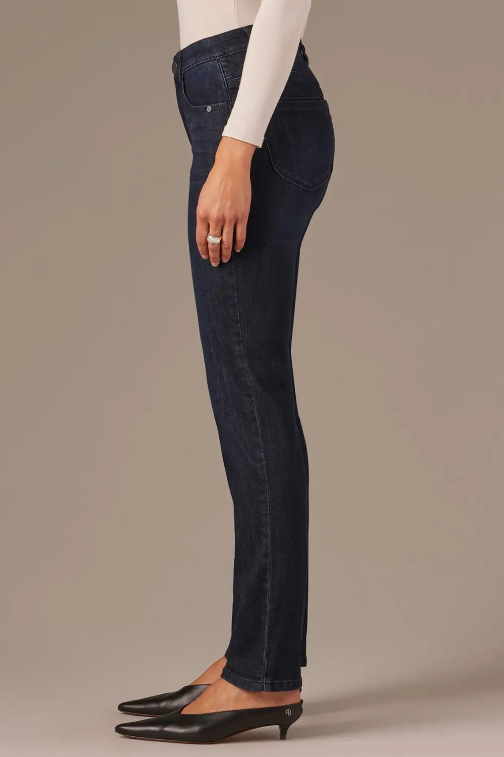 Relaxed Mid Rise Straight Leg Jeans