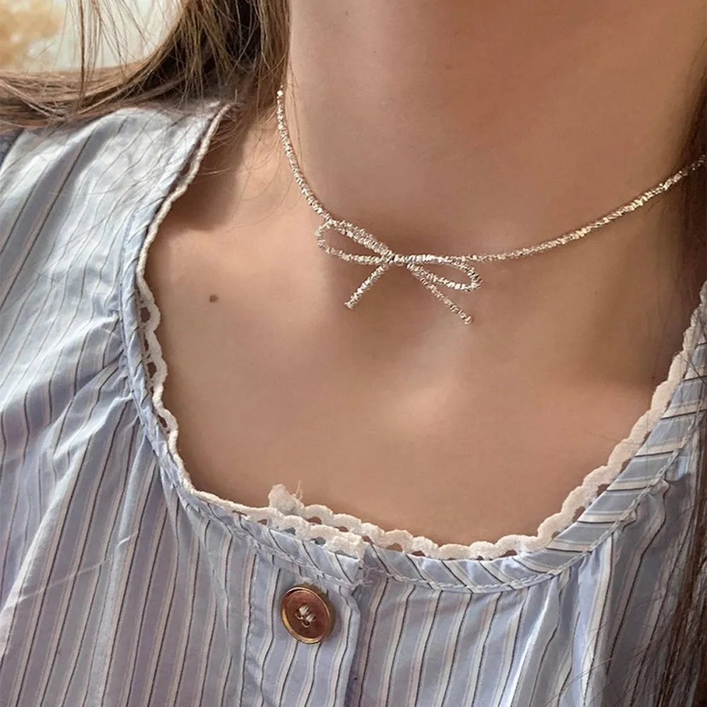 Layered Bow Pendant Necklace