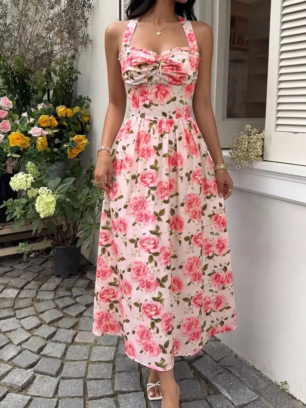 Halter Halter Neck Midi Dress