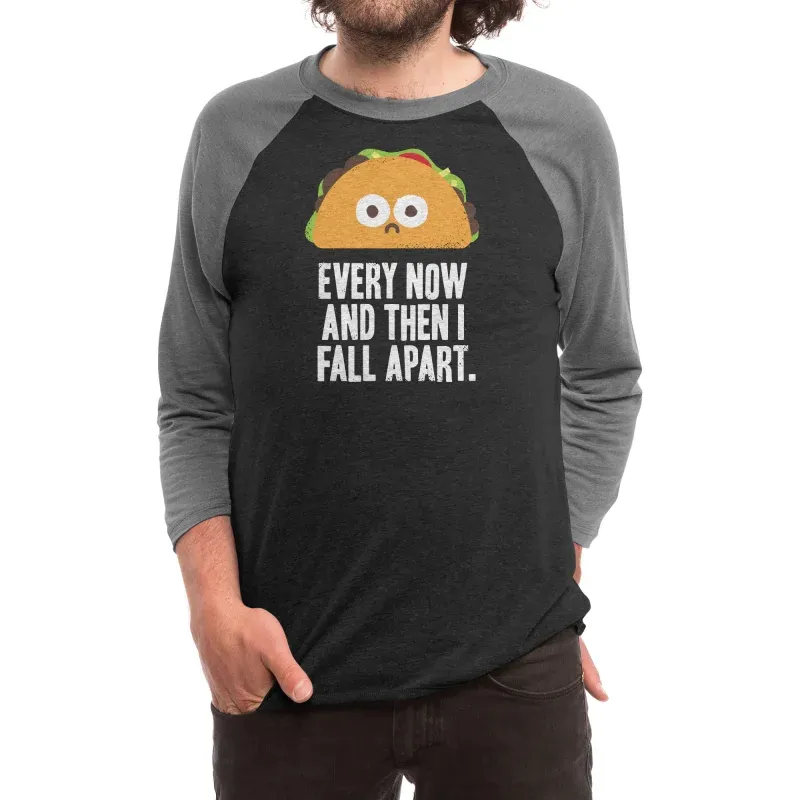 Men's Cartoon Taco Pattern Casual Long-Sleeved T-Shirt