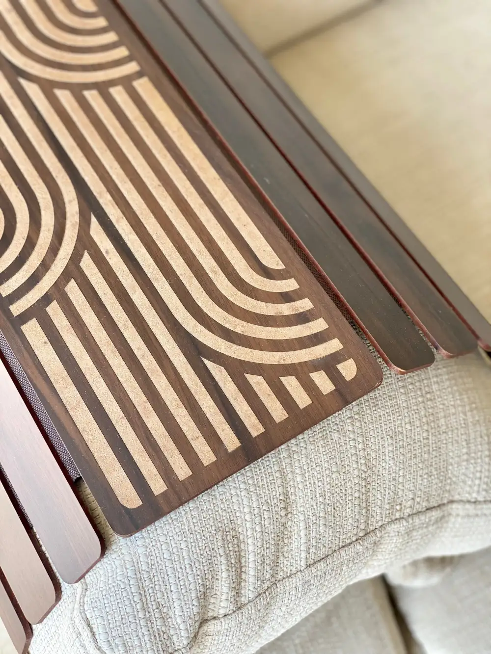 Sofa Armrest Tray Dark Brown