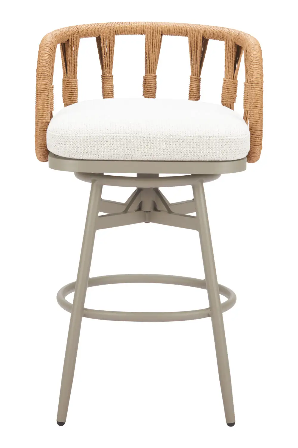 Rattan Weave Swivel Bar Stool