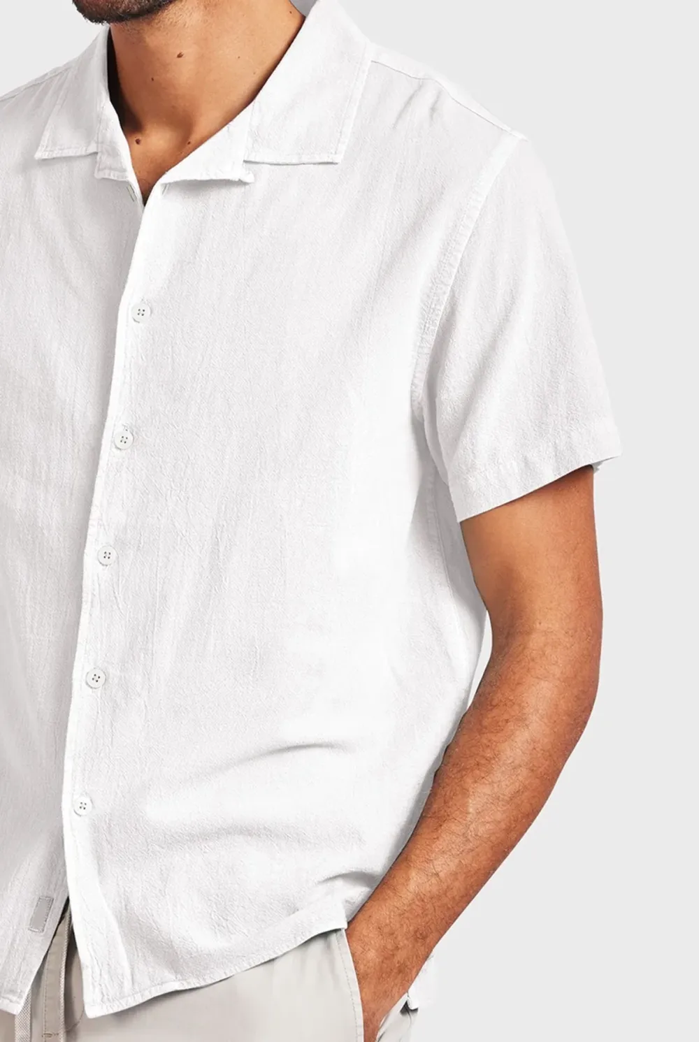 Oversized Linen Short Sleeve Button Down Shirt