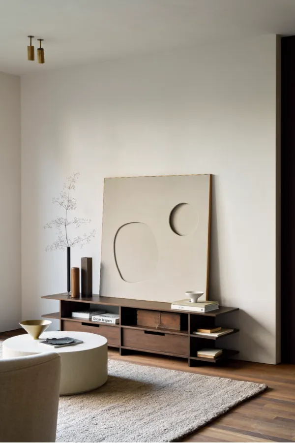 Solid Oak Two-Drawer Tv Cabinet