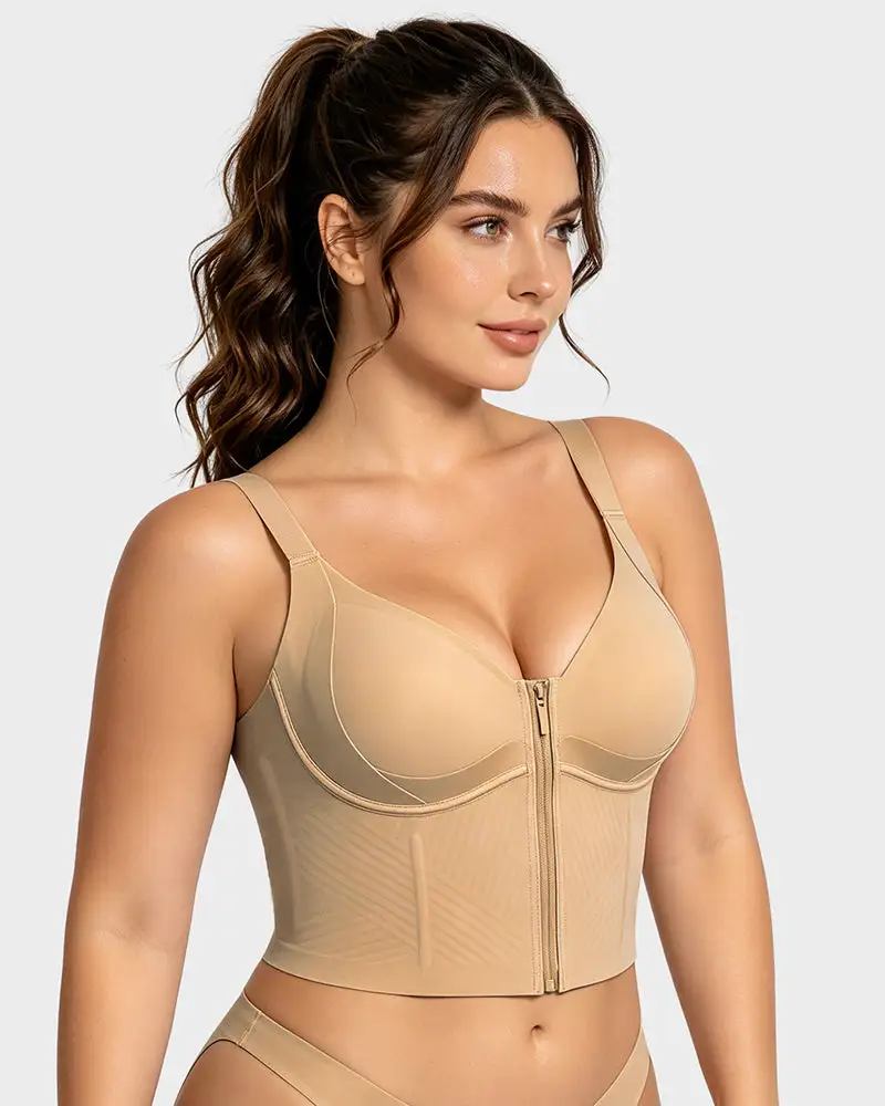 Anti-Gravity™ Zip-Front Shaping Longline Bra
