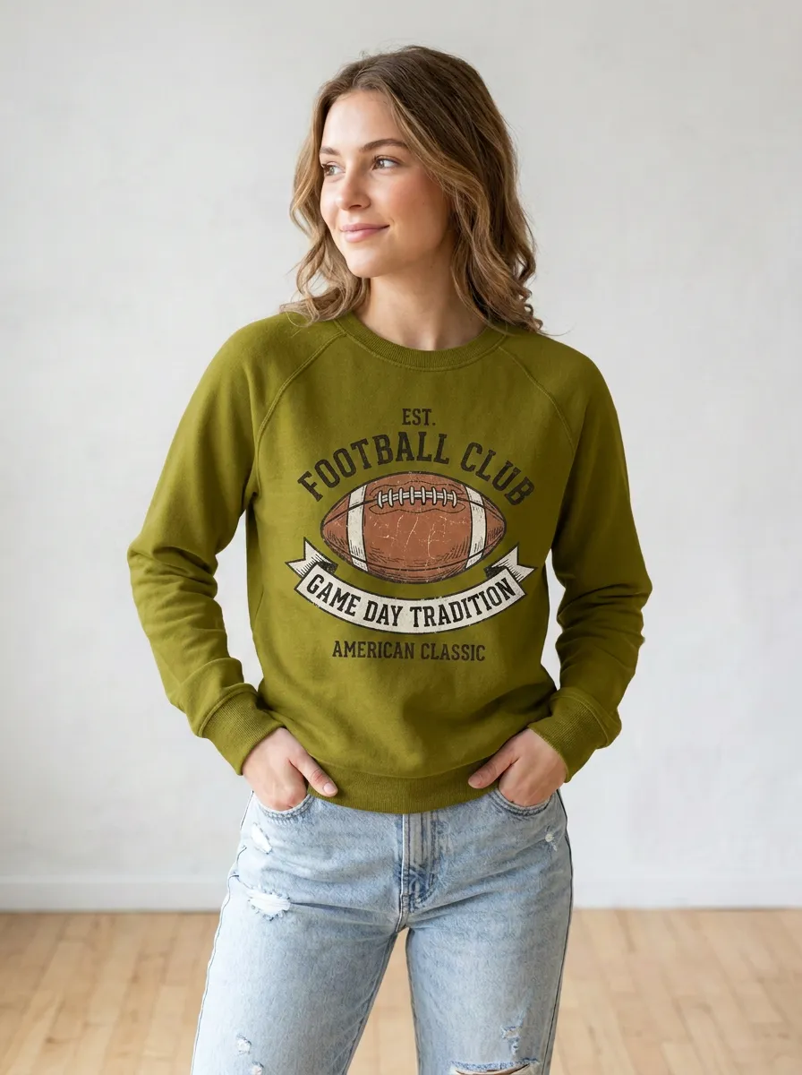 Women's Football Fan Game Day Tradition Graphic Sweatshirt
