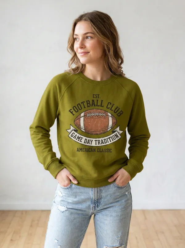 Women's Football Fan Game Day Tradition Graphic Sweatshirt