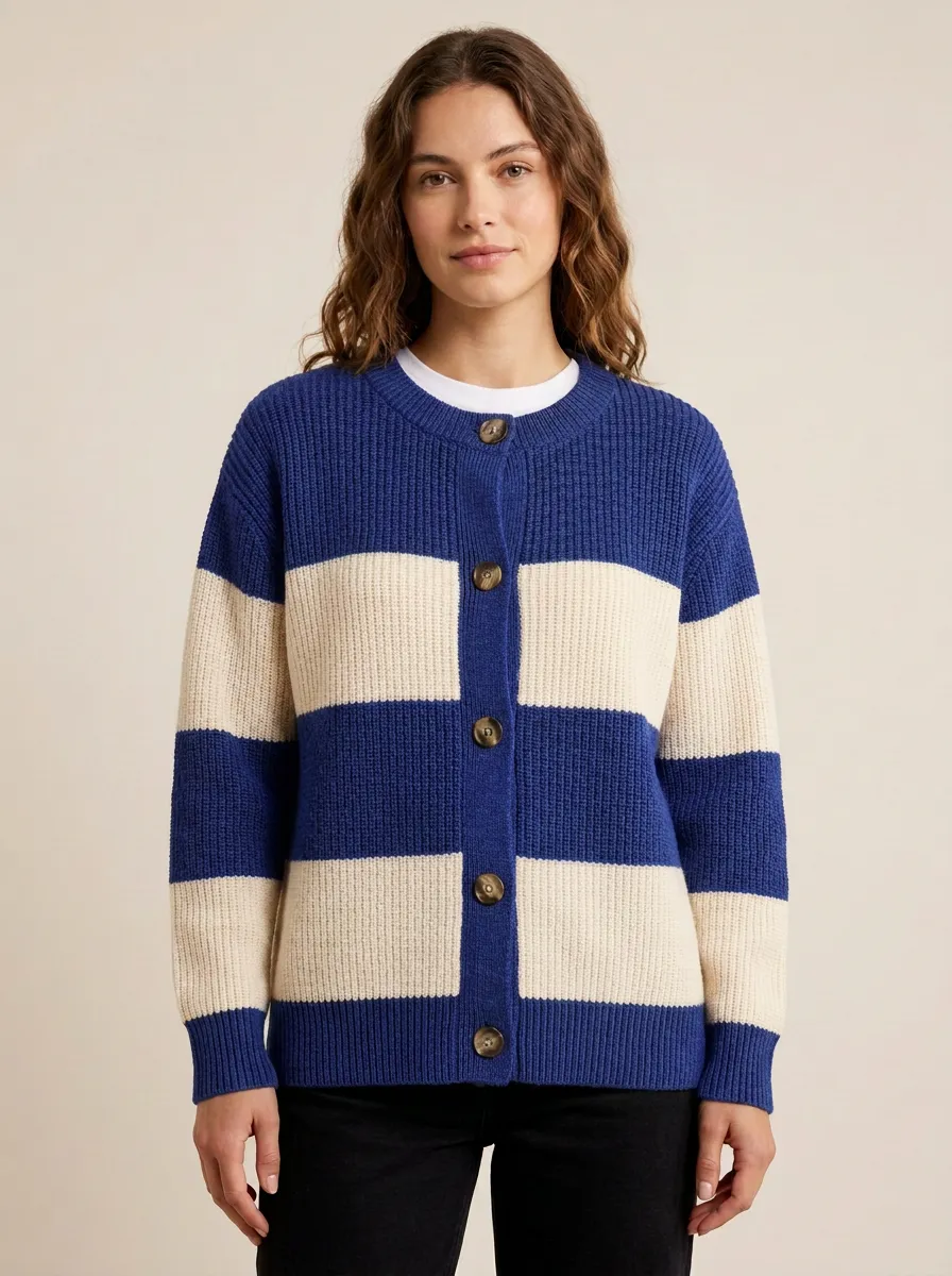 Heritage Knit Rugby Striped Knit Cardigan