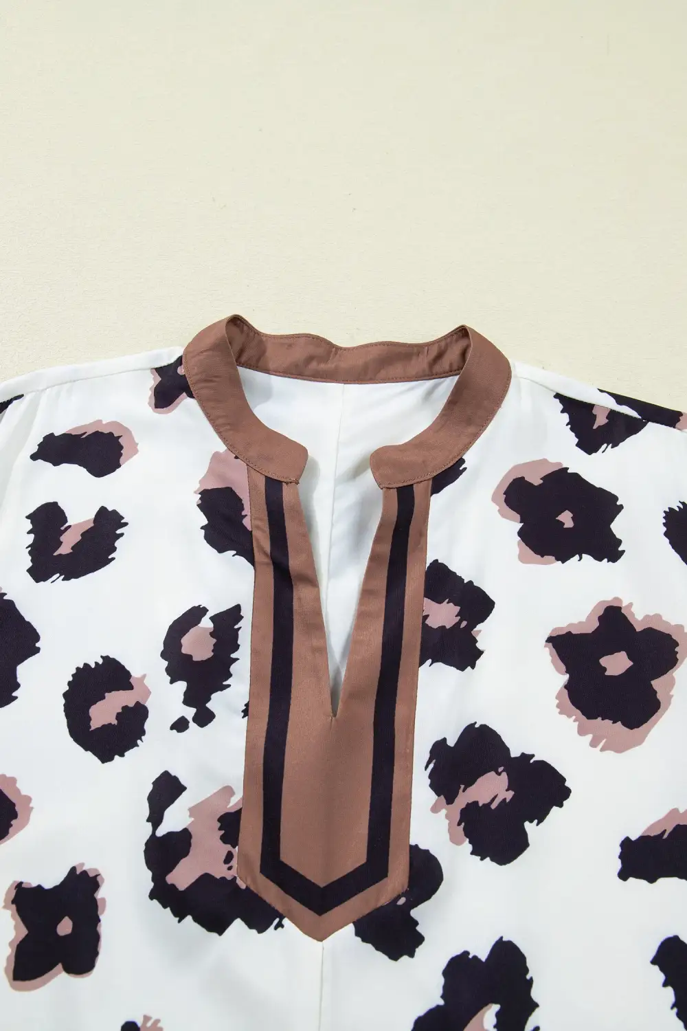 Smooth Finish Animal Print V Neck Mini Dress
