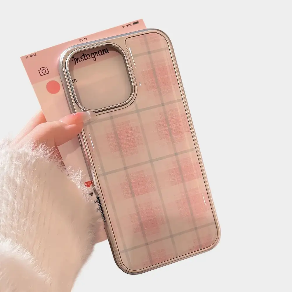 Plaid Glossy Phone Case