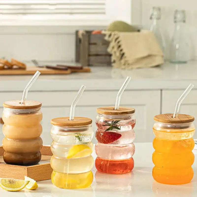 Bubble Beam Glass Cup