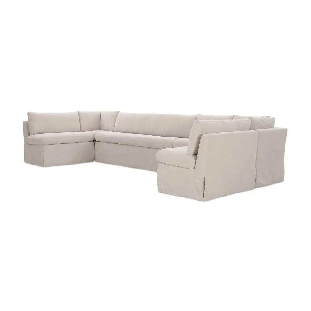Relaxed U-Shaped Slipcovered Lounge Seating