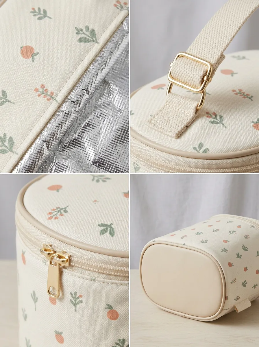 Floral Fruit Pattern Insulated Printed Lunch Bag