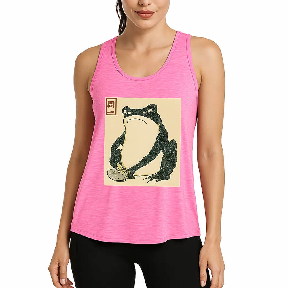 Woodblock Frog Athletic Tank