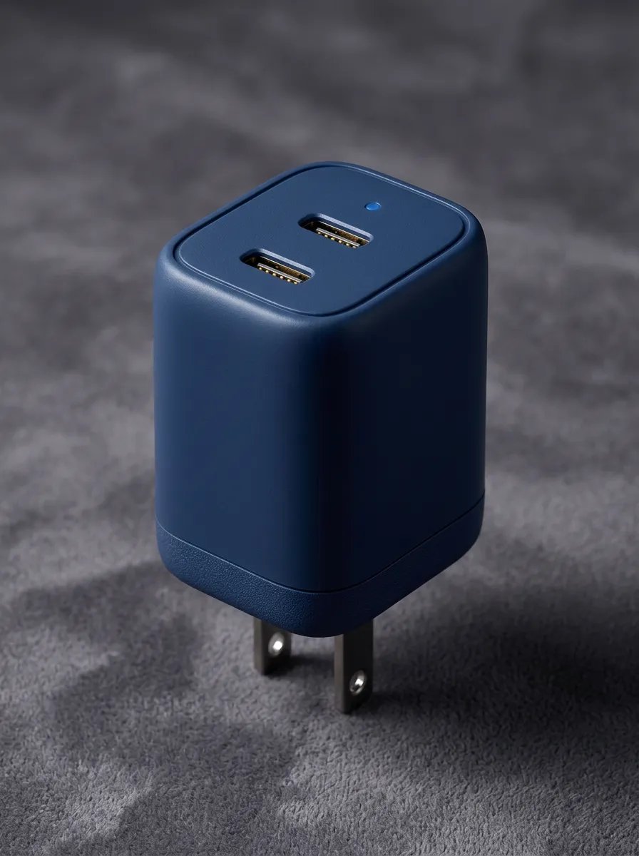 Navy Dual-Port Wall Charger