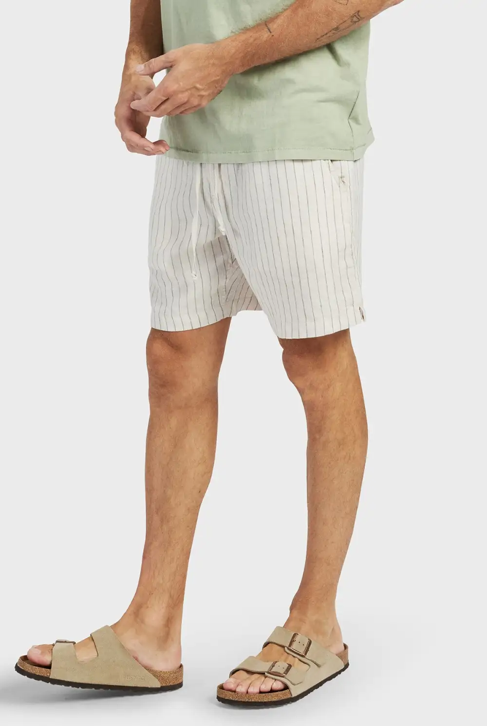 Textured Woven Striped Casual Summer Shorts