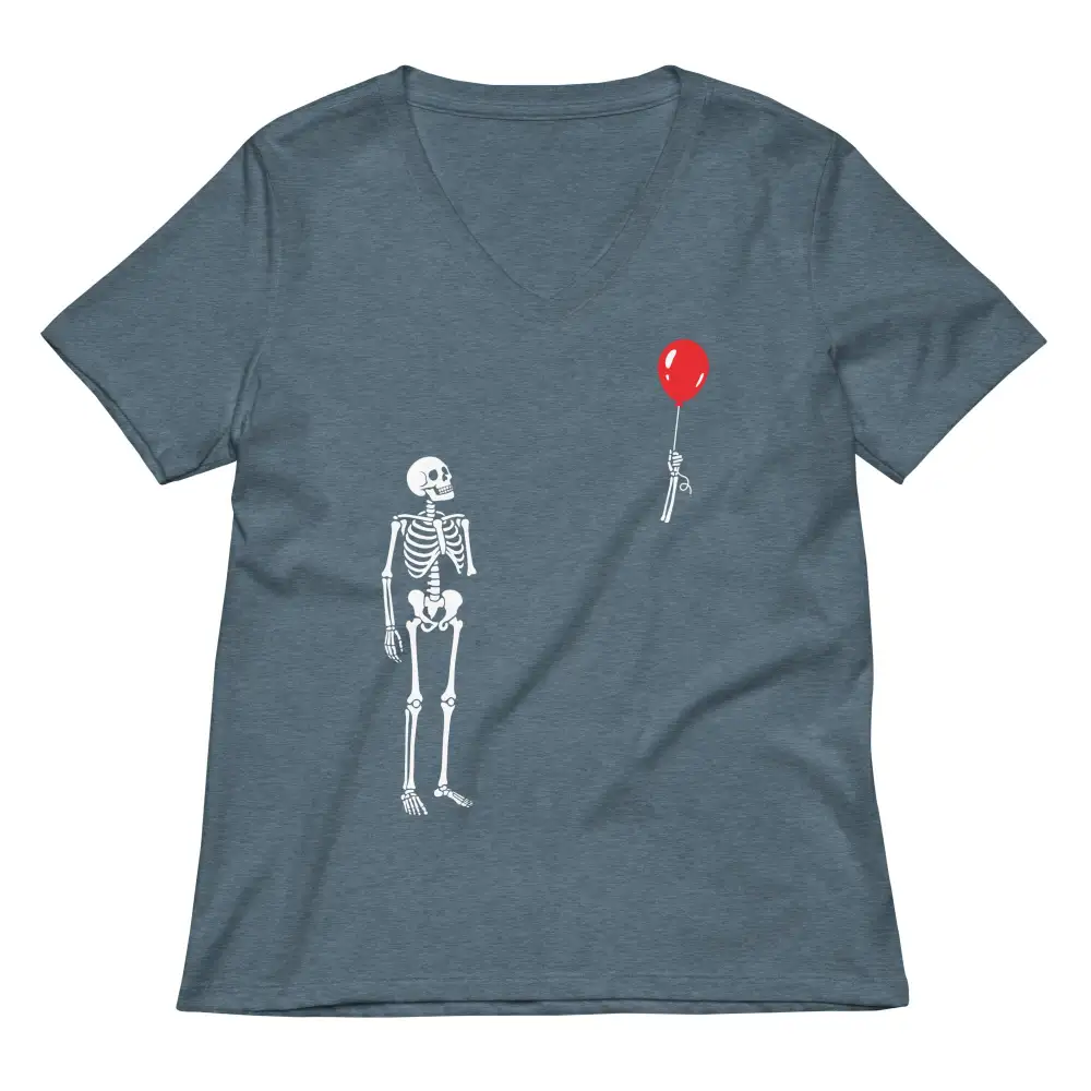 Balloon Print V Neck Tee