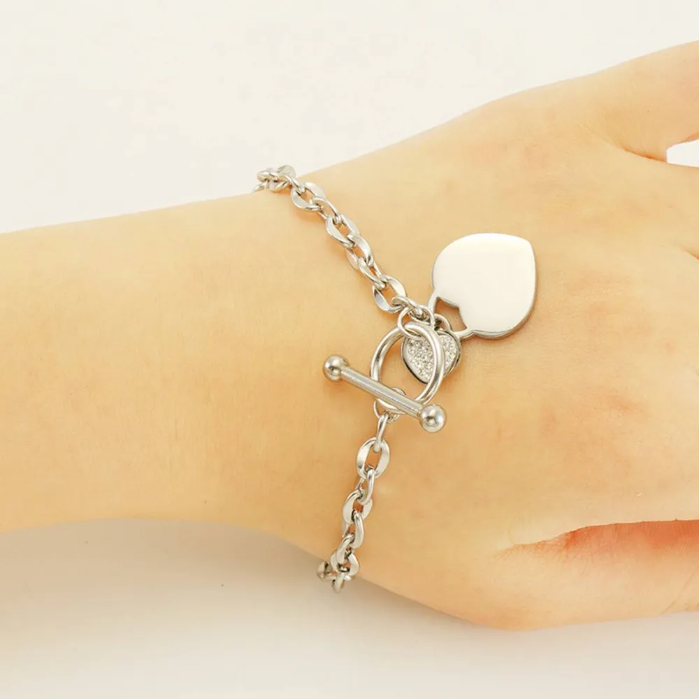 Heart Metal Charm Bracelet