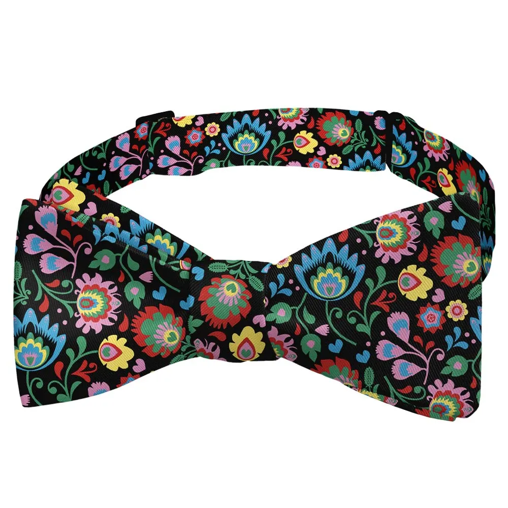 Electric Daisy Floral Motif Bow Tie
