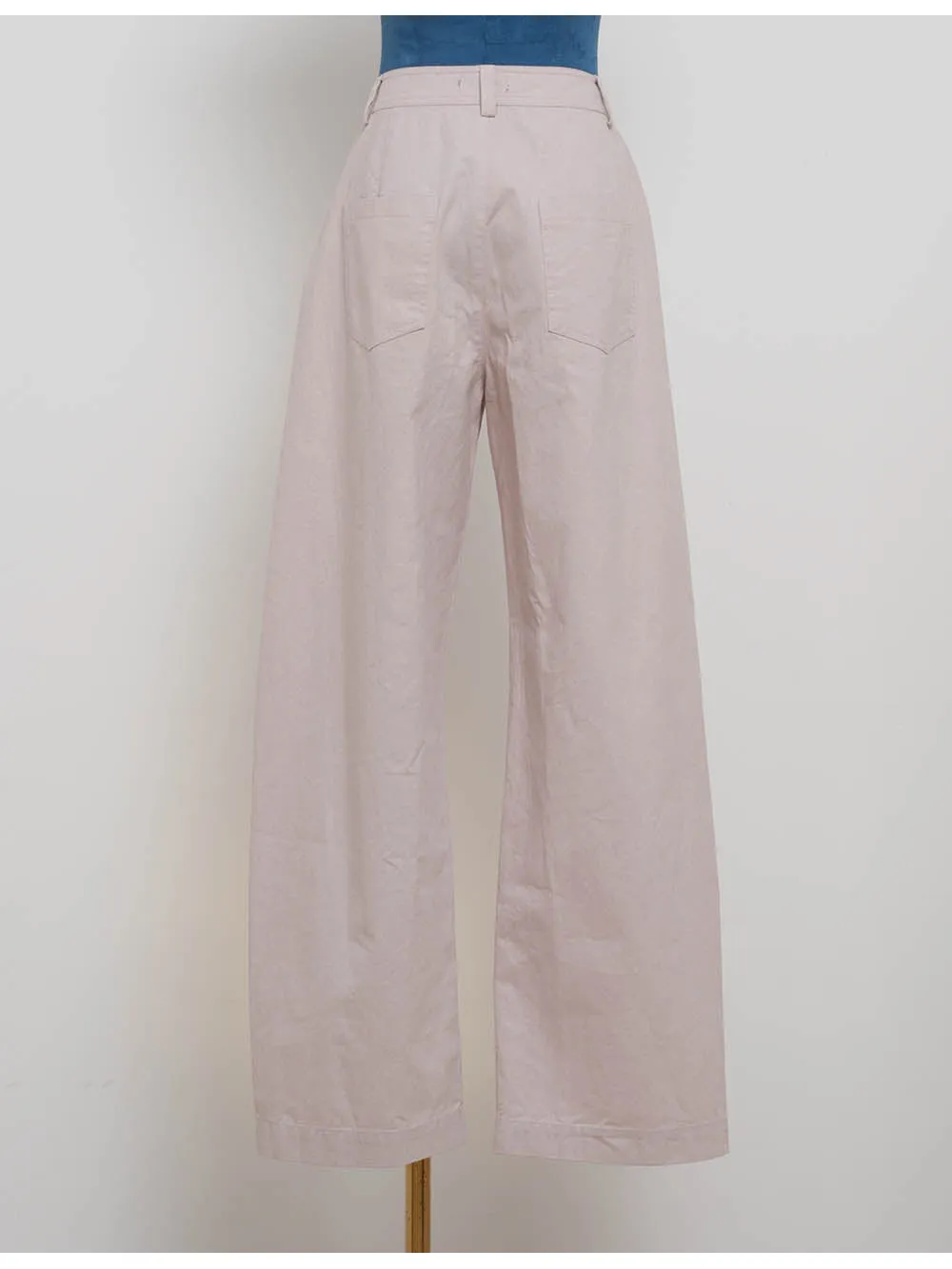 Solid Color Button Front Barrel Leg Denim Pants