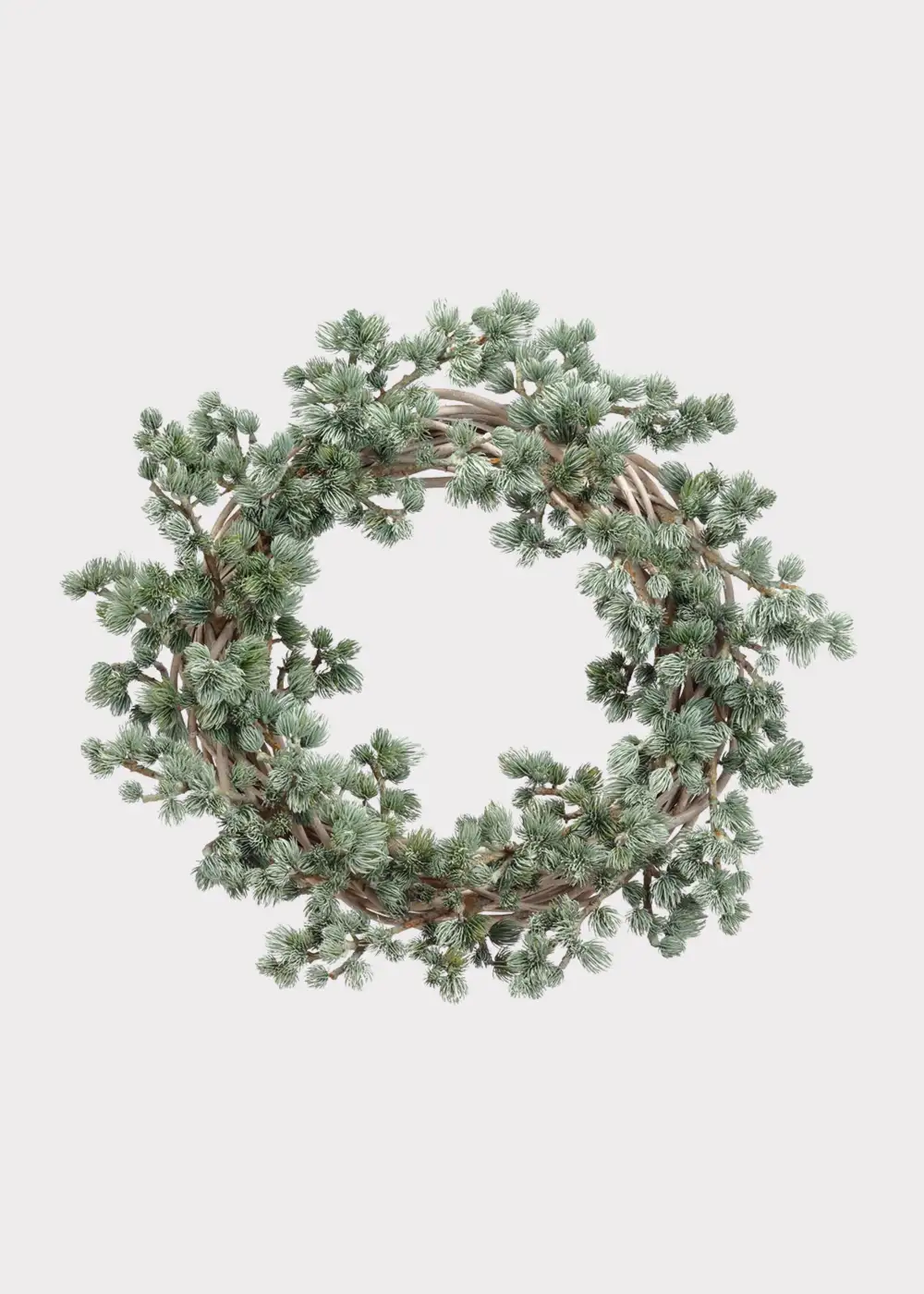 Artificial Ming Pine Frosted Wreath