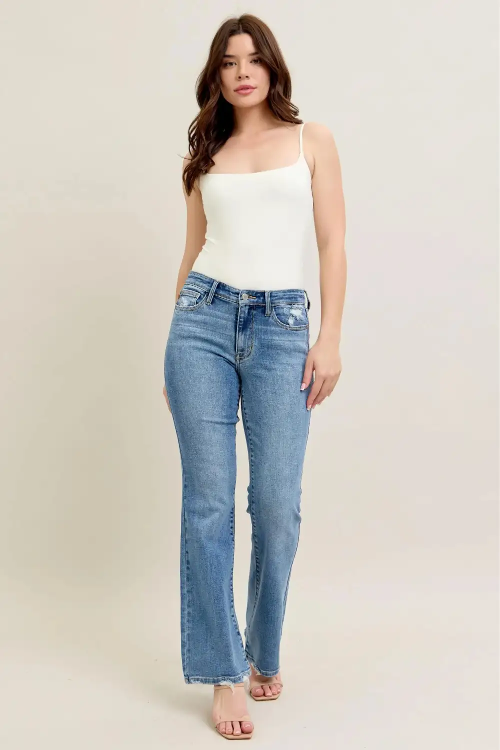 Draped Bootcut Jeans