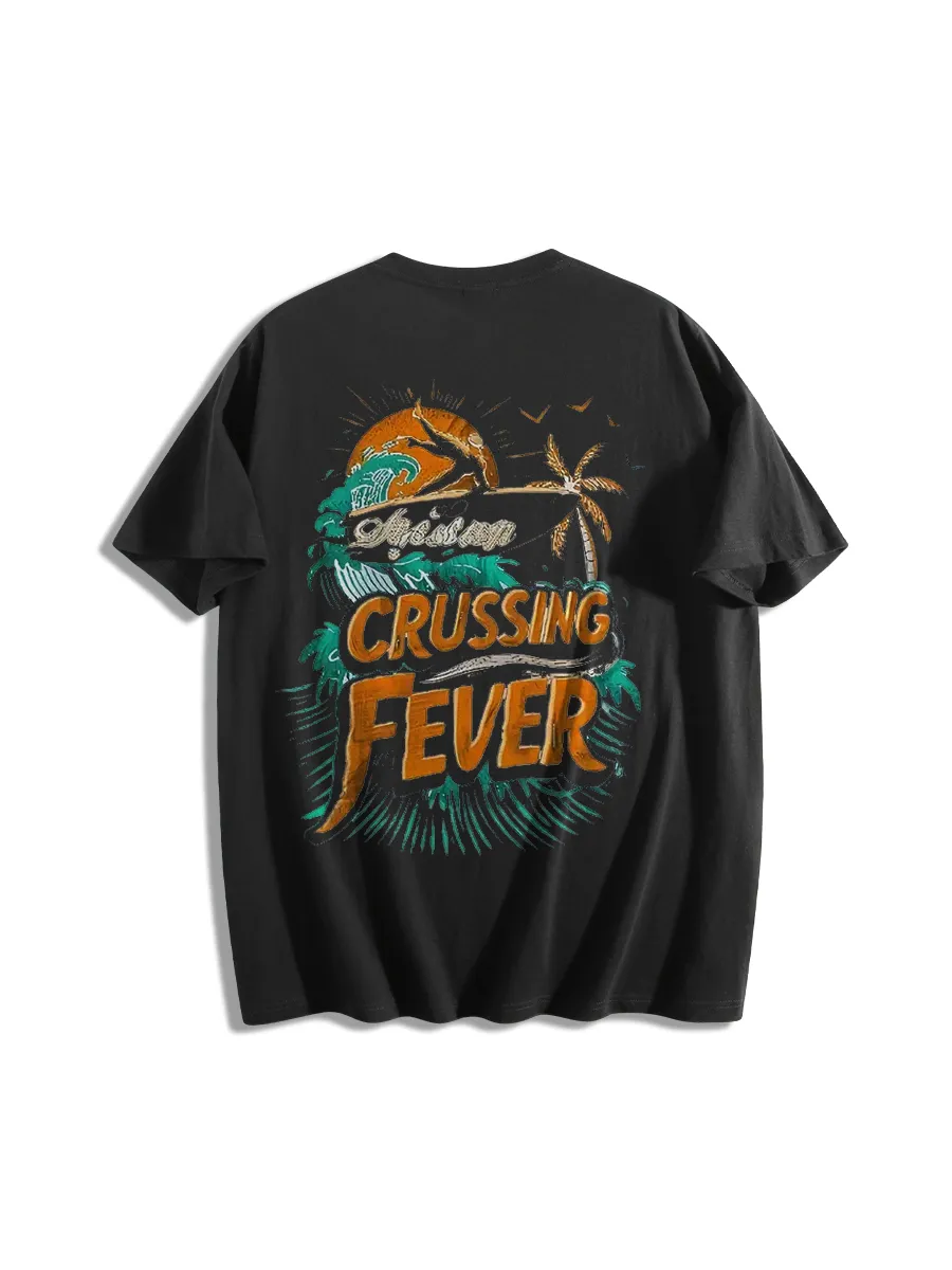 Dual Sided Crossing Fever Graphic T-Shirt