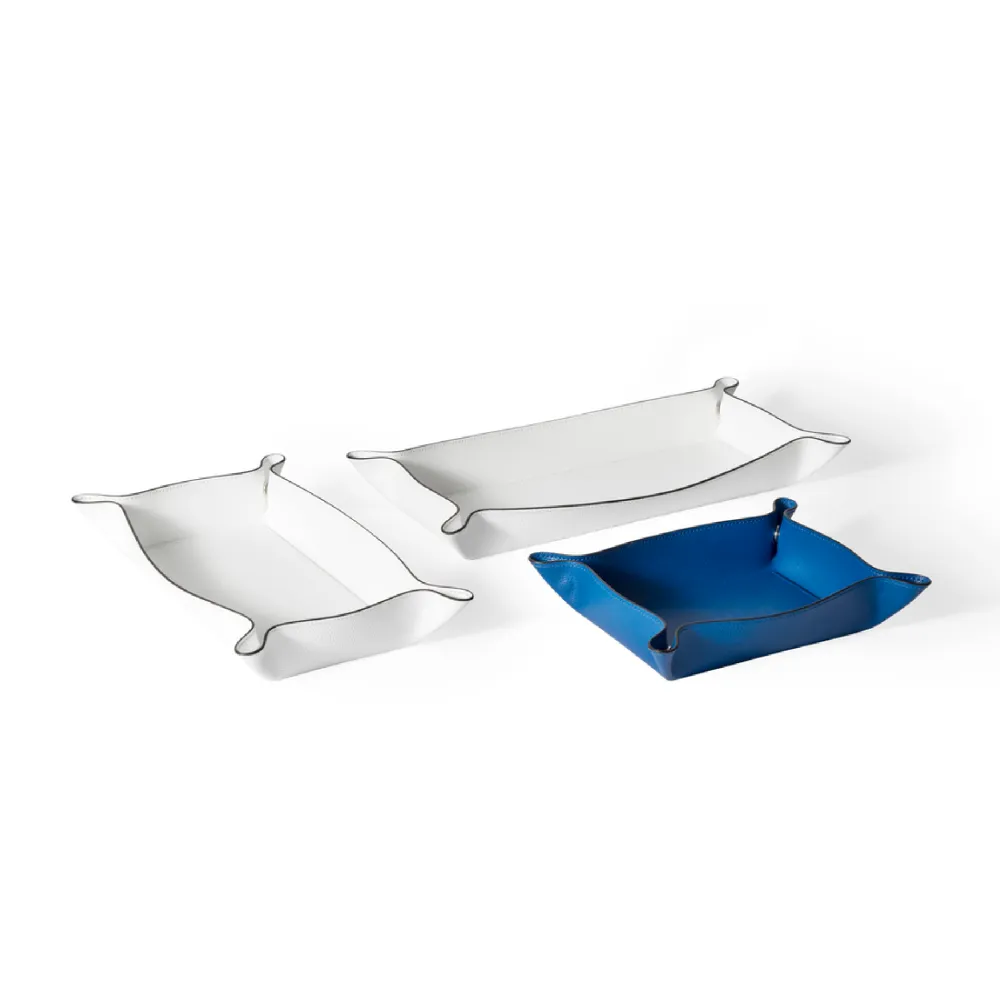 Raised Edges Leather Trinket Tray