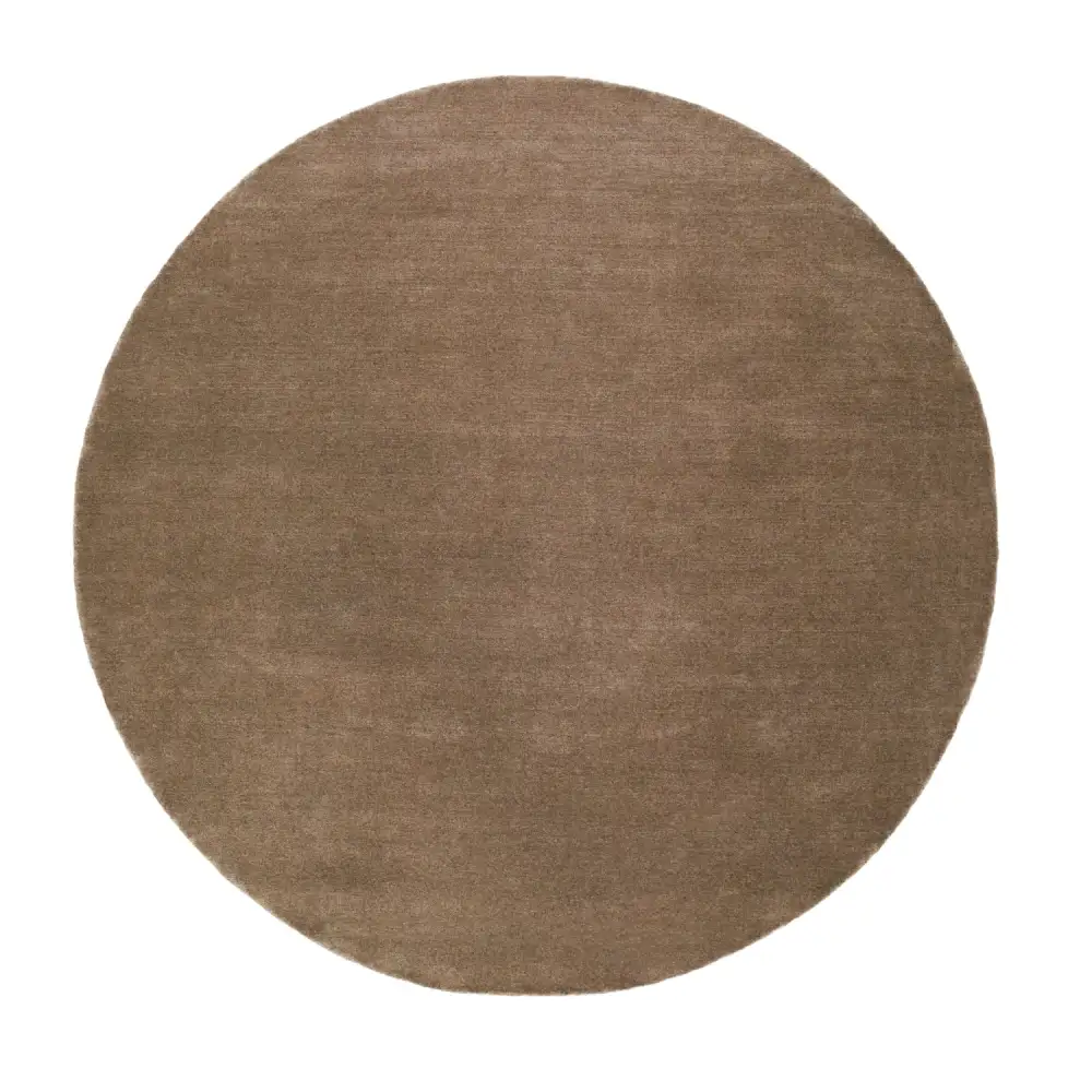 Hand-Loomed Wool Fringe Round Carpet