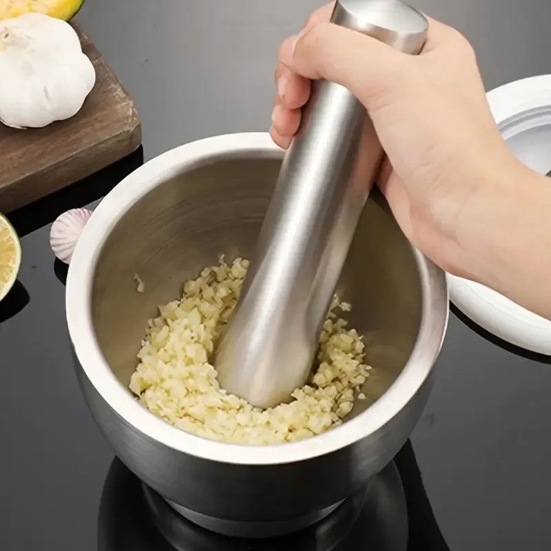 Stainless Steel Garlic Mortar Pestle Set
