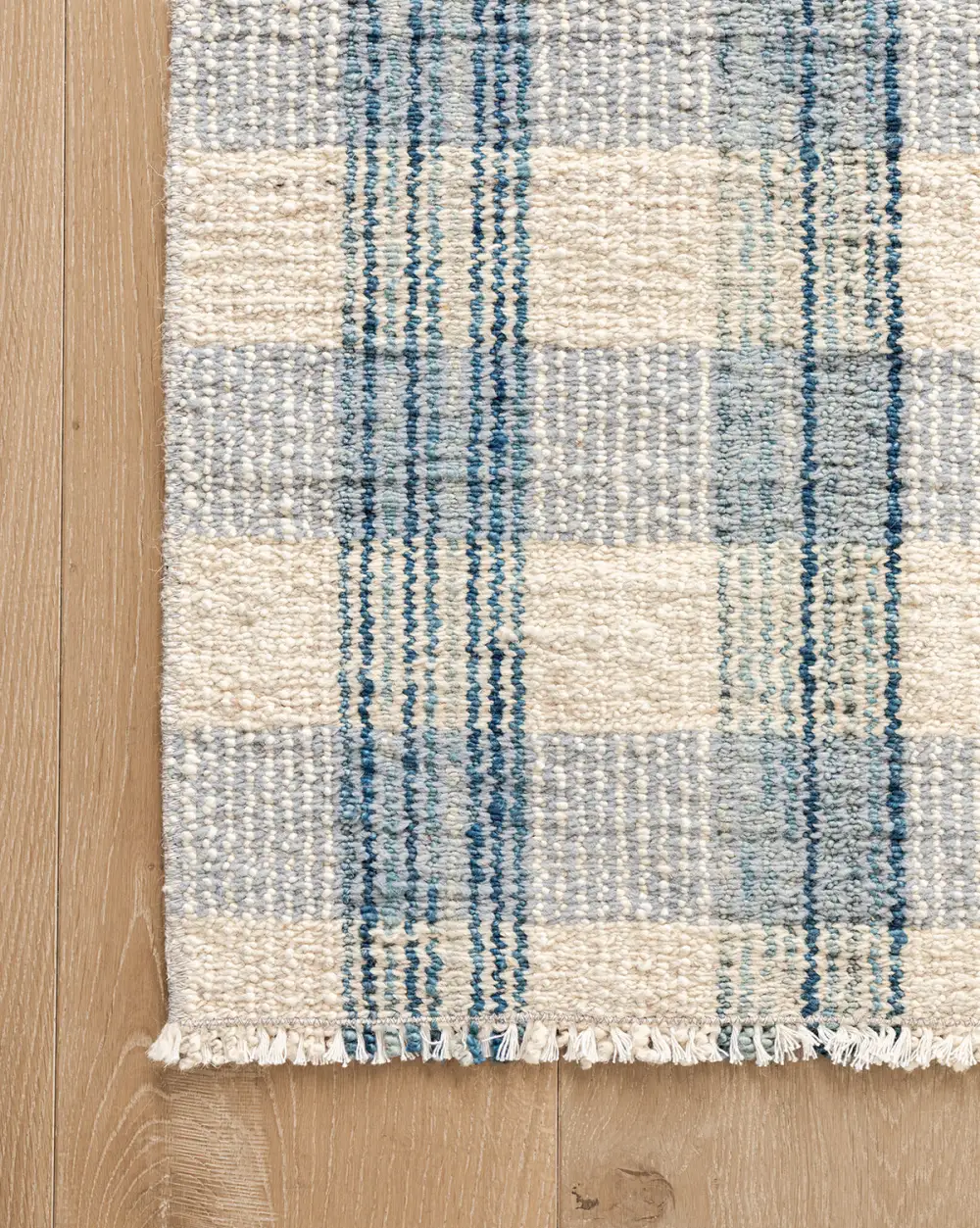 Gingham Hand-Loomed Wool-Cotton Area Rug