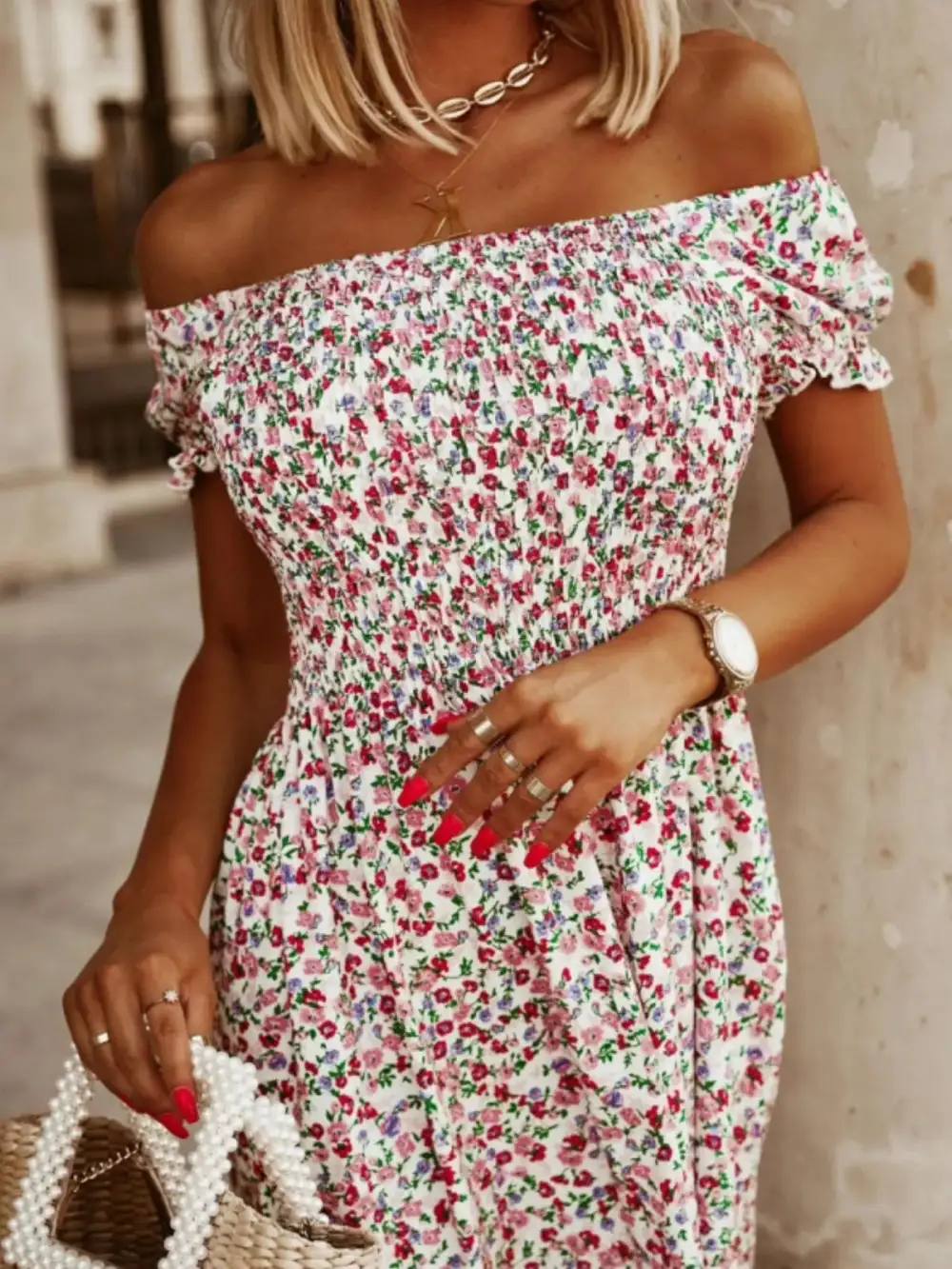 Off Shoulder Midi Dress