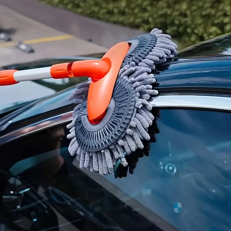 Long-Handled Stainless Steel Chenier Double Brush Head Car Wash Brush