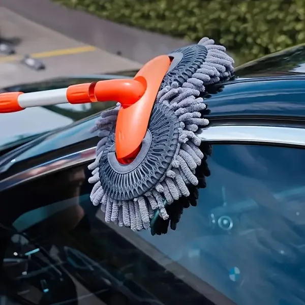 Long-Handled Stainless Steel Chenier Double Brush Head Car Wash Brush