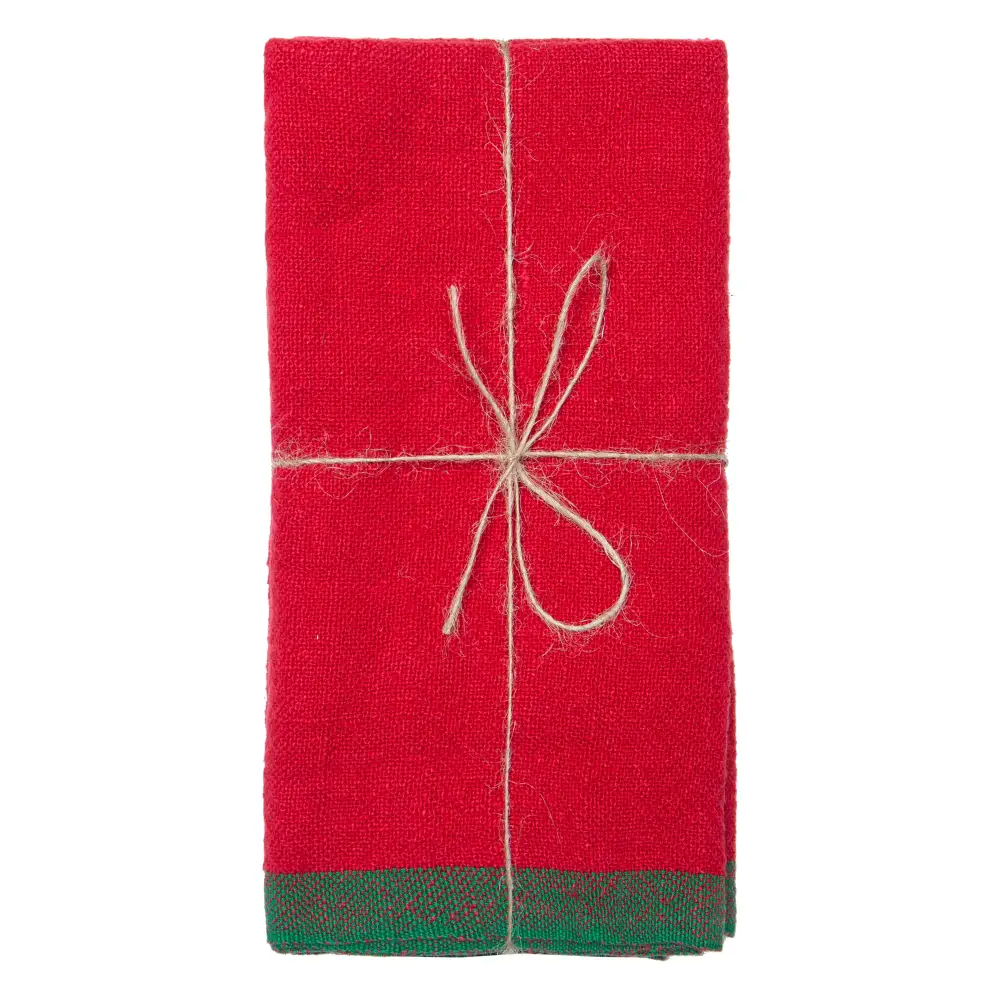 Relaxed Blocked Panel Linen Napkin Set