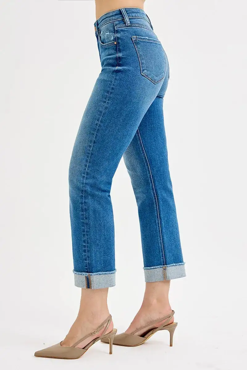 Full Size High Rise Boyfriend Fit Ankle Jeans Plus Size