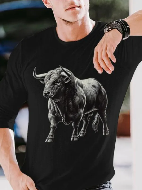 Bull Printed Long Sleeve T-Shirt