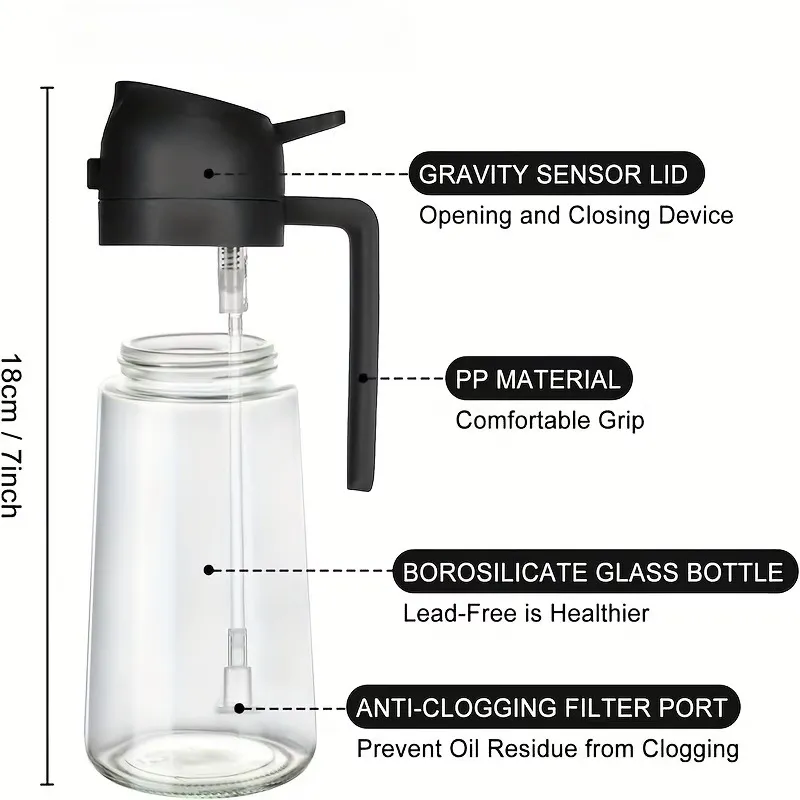 Leak-Proof Glass Oil Dispenser